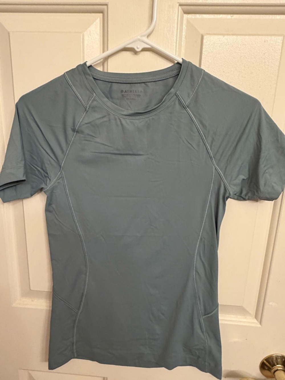 Athleta momentum seamless top. Crew Neck Short Sleeve Active Tee - Dusty Blue